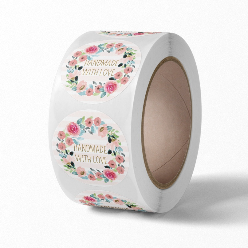 Wedding Sutra - 100-500pcs Flower Handmade with Love Stickers