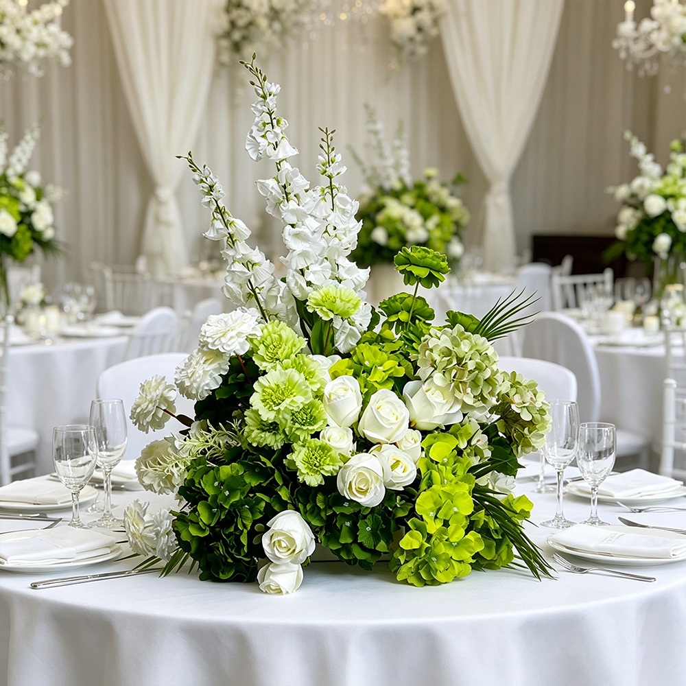 Luxury White Green Arrangement - مراجعة Wedding Event Supply وسعره