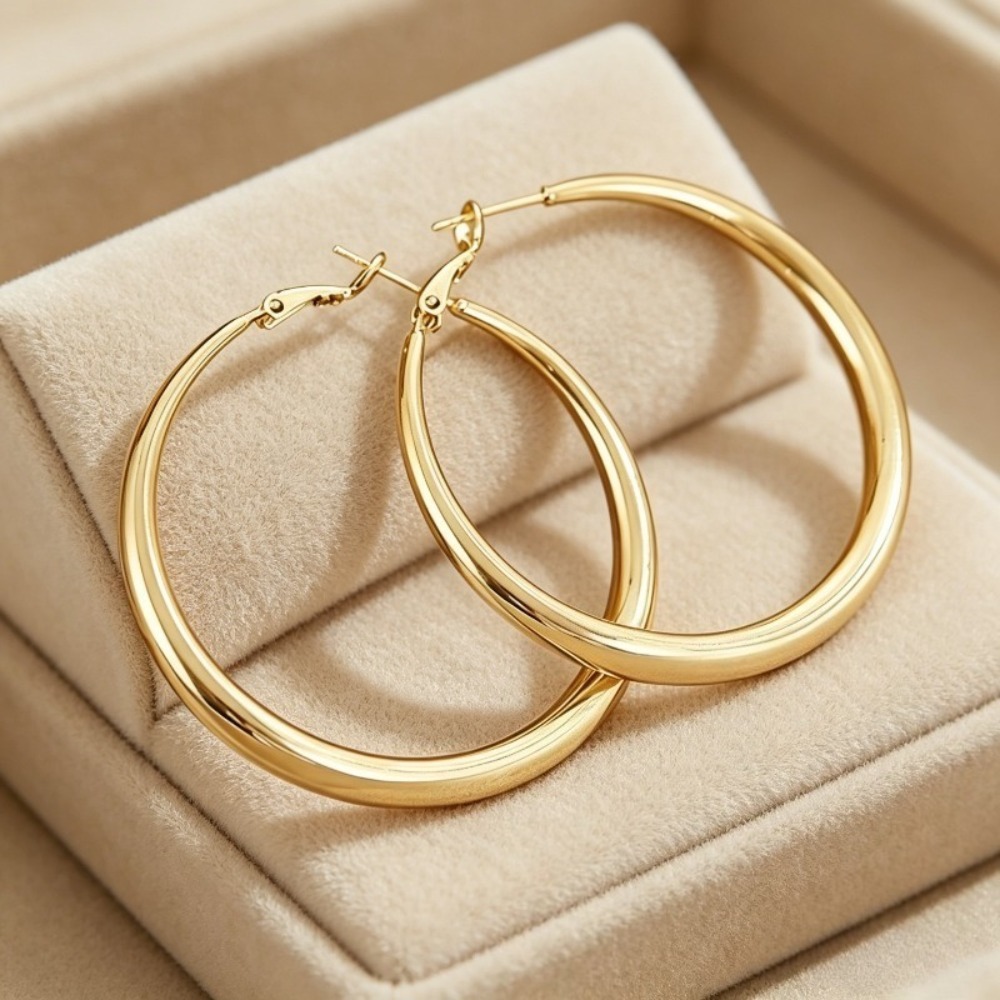 2Pcs Large Minimalist Hoop Ear - مراجعة Wedding Job وسعره