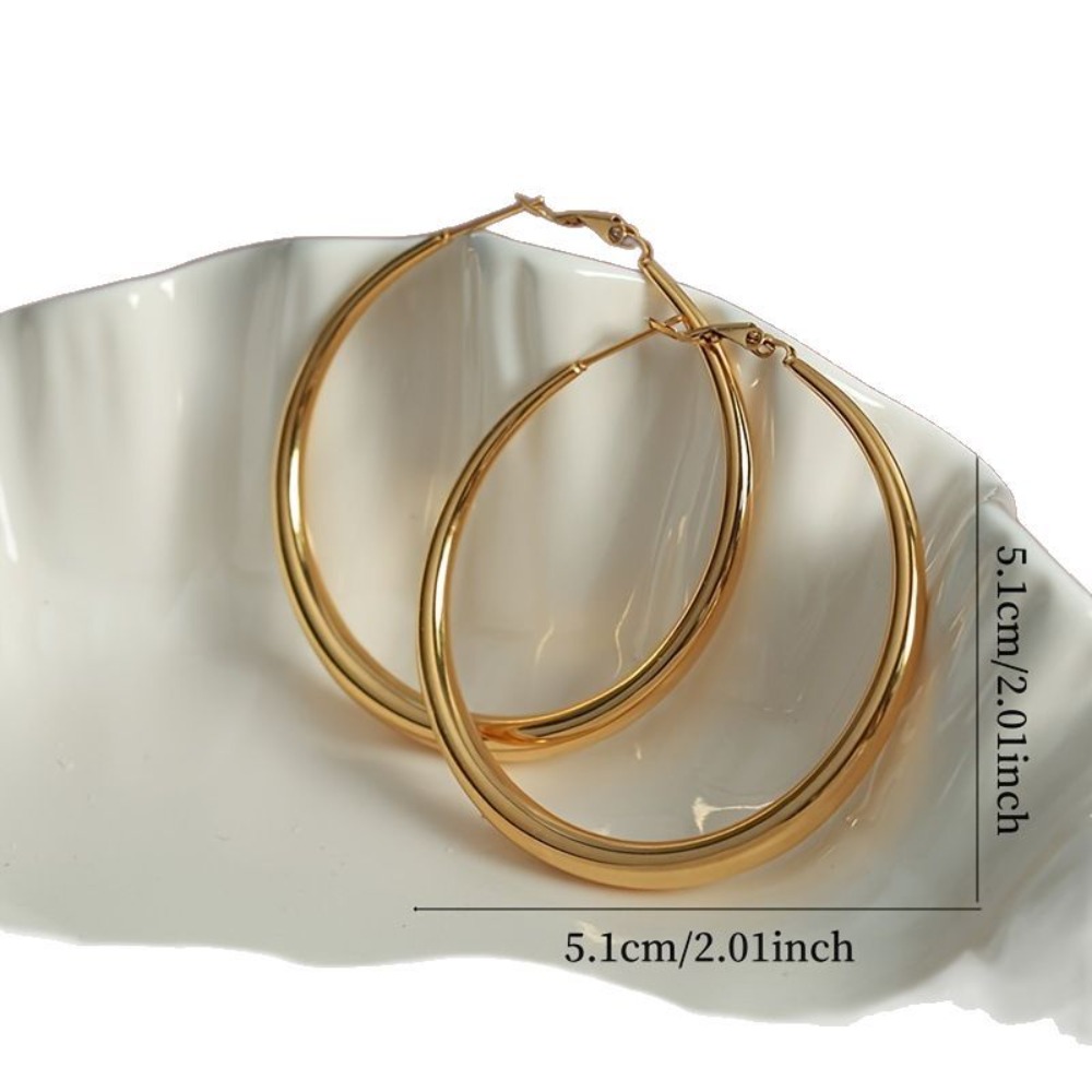 2Pcs Large Minimalist Hoop Ear - مراجعة Wedding Job وسعره
