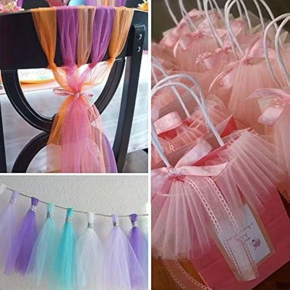 Multi-clolor Tulle Mesh Ribbon - مراجعة Wedding Backdrop Curtain وسعره