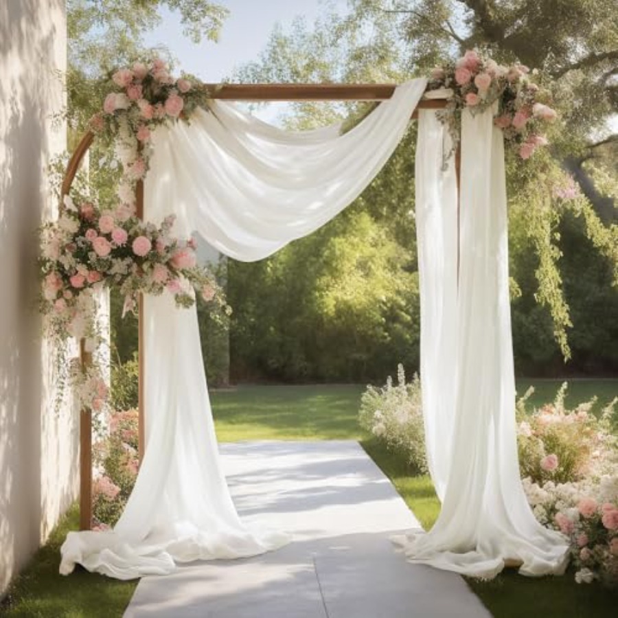 Wedding Arch Draping Fabric Sh - مراجعة Wedding Backdrop Curtain وسعره