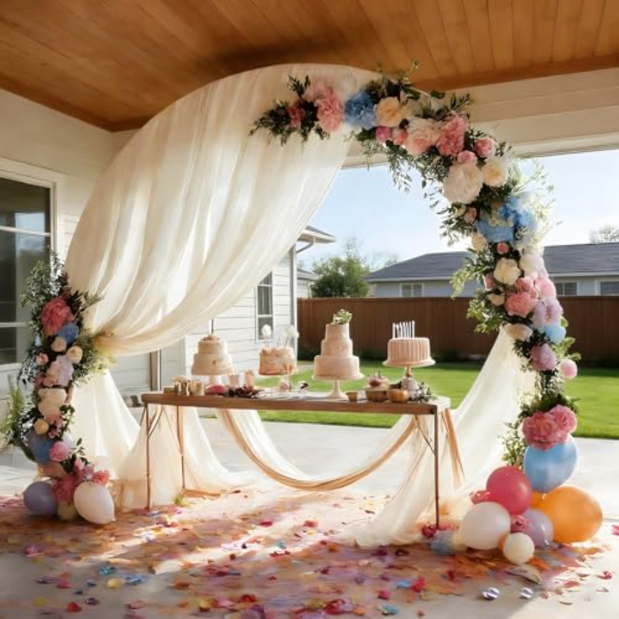 Wedding Arch Draping Fabric Sh - مراجعة Wedding Backdrop Curtain وسعره