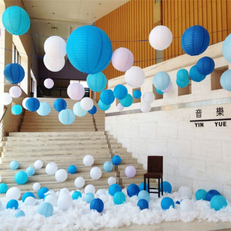 Blue Color China Paper Lantern - مراجعة Wedding Event Supply وسعره