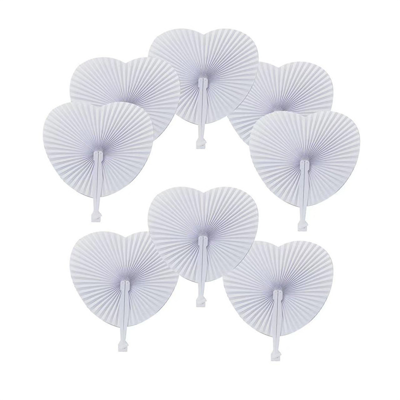 White Heart & Round Paper Fans - مراجعة Wedding Event Supply وسعره