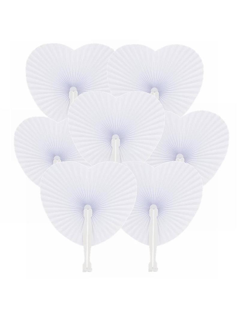 White Heart & Round Paper Fans - مراجعة Wedding Event Supply وسعره