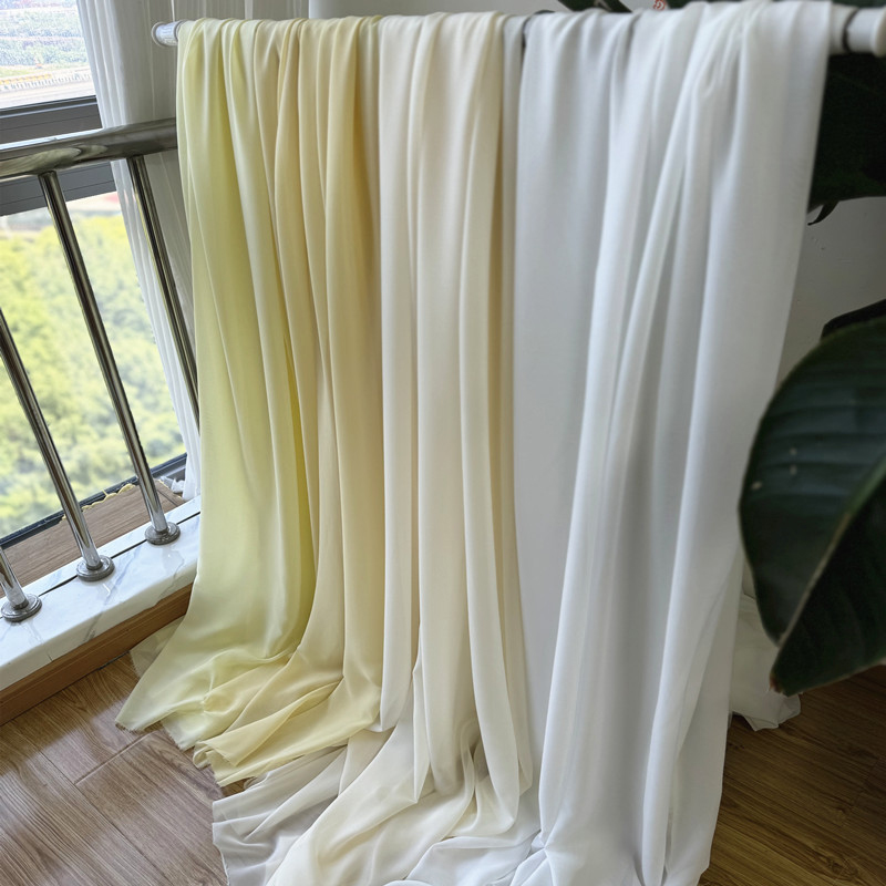 White Yellow Chiffon Fabric Br - مراجعة Wedding Backdrop Curtain وسعره