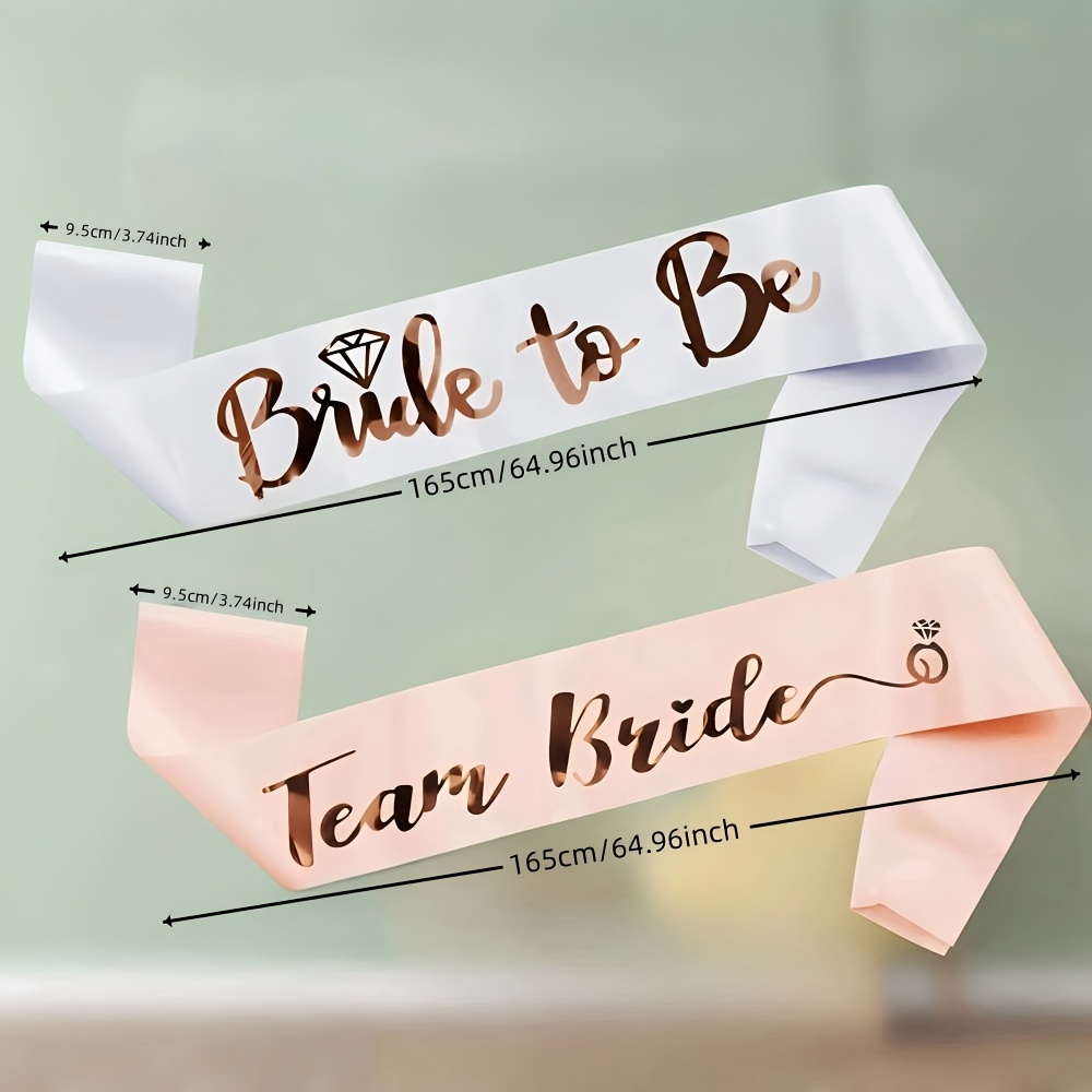 7pcs Set Rose Gold Foil BRIDE  - مراجعة Bride Tribe Sash وسعره