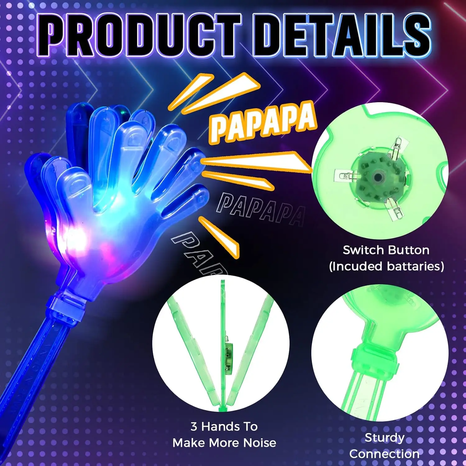 12pcs Hand Clappers Light up L - مراجعة Wedding Event Supply وسعره