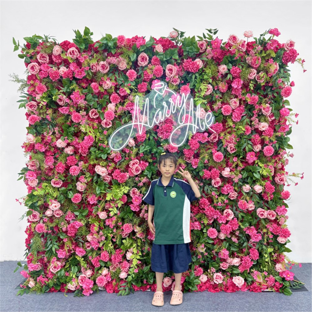 Uflower 5D Pink Rose Penoy Gre - مراجعة Wedding Backdrop Curtain وسعره
