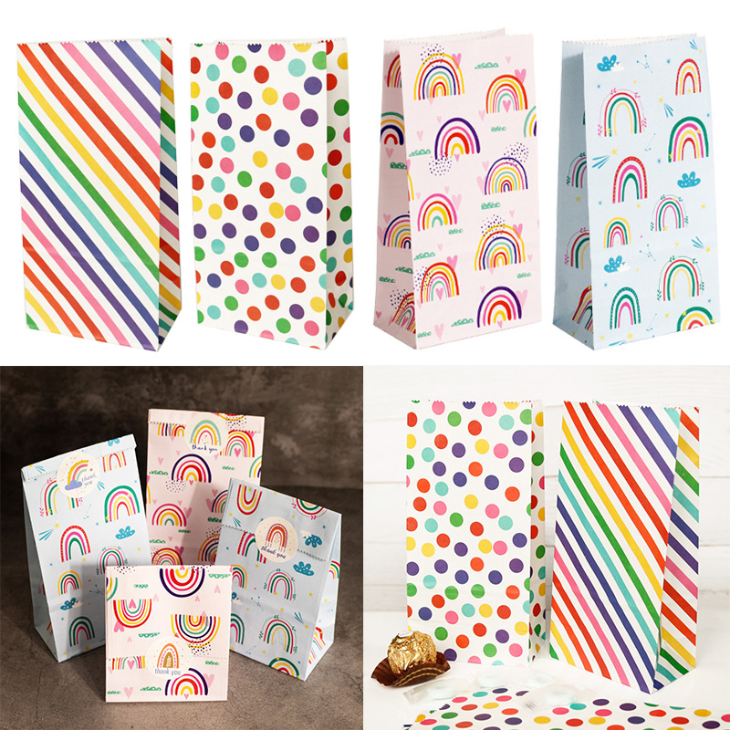 Small Paper Bags Rainbow Print - مراجعة Wedding Event Supply وسعره