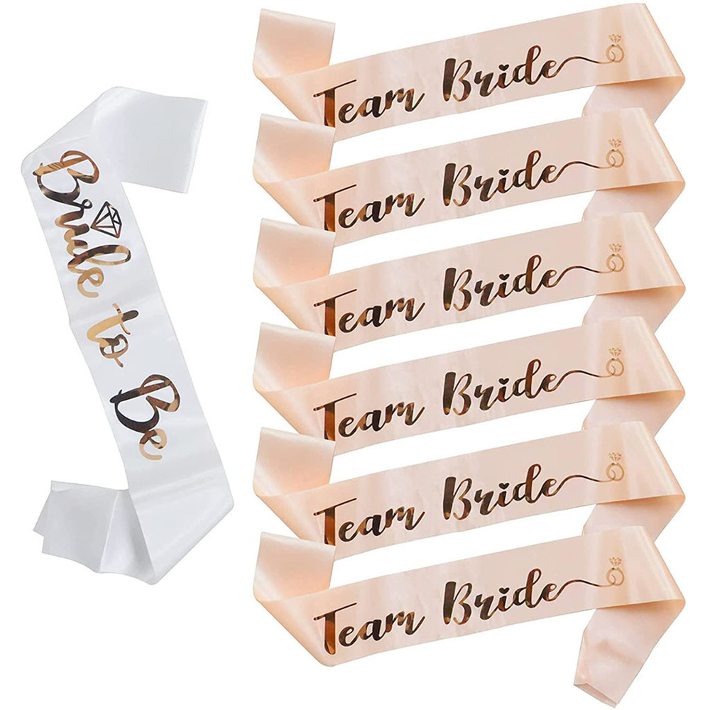 1Set Rose Gold Team Bride To B - مراجعة Bride Tribe Sash وسعره