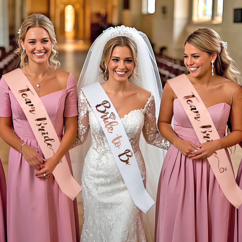 1Set Rose Gold Team Bride To B - مراجعة Bride Tribe Sash وسعره