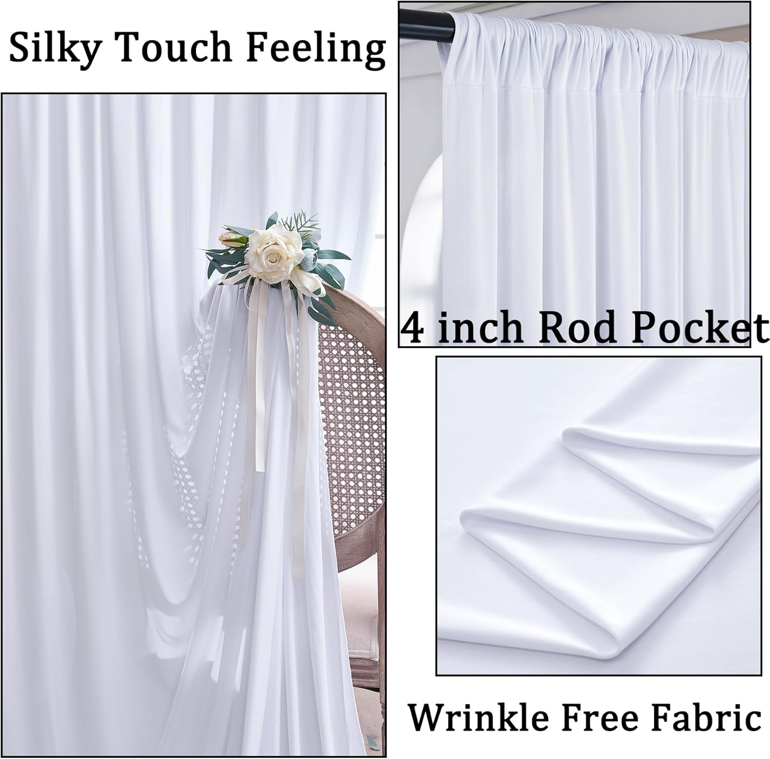 White Backdrop Curtains 10x10  - مراجعة Wedding Backdrop Curtain وسعره