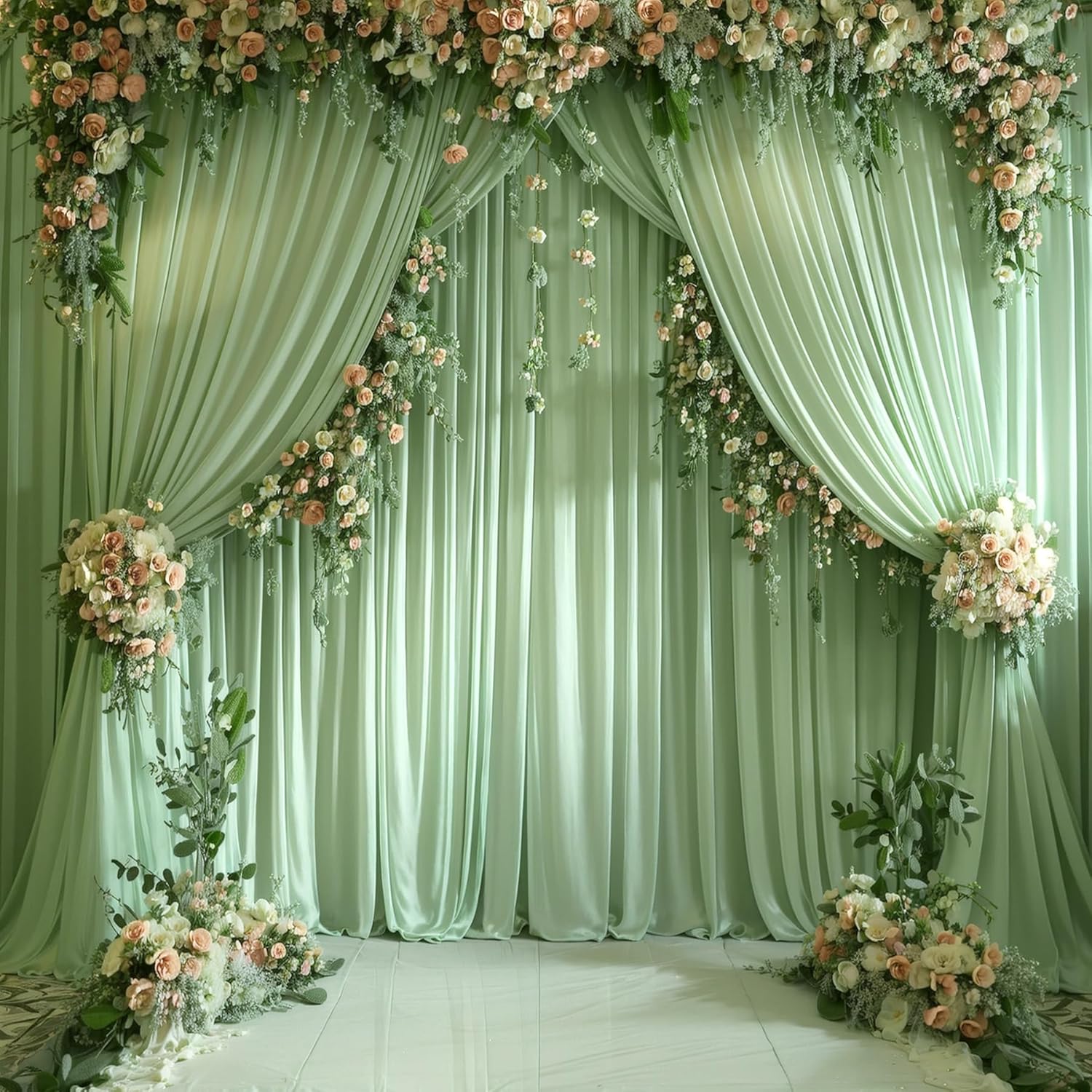 White Backdrop Curtains for Pa - مراجعة Wedding Backdrop Curtain وسعره