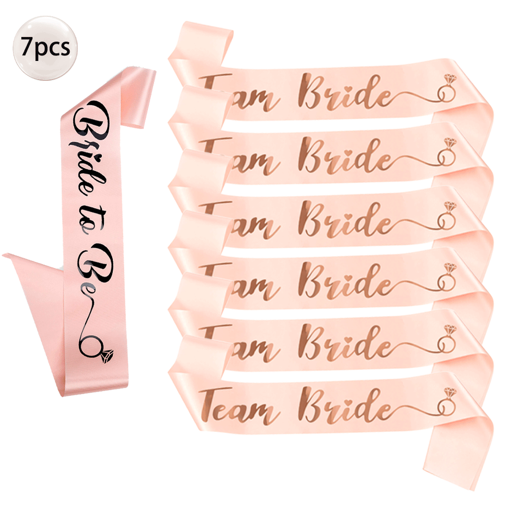 6/7Pcs Rose Gold Bride To Be T - مراجعة Bride Tribe Sash وسعره