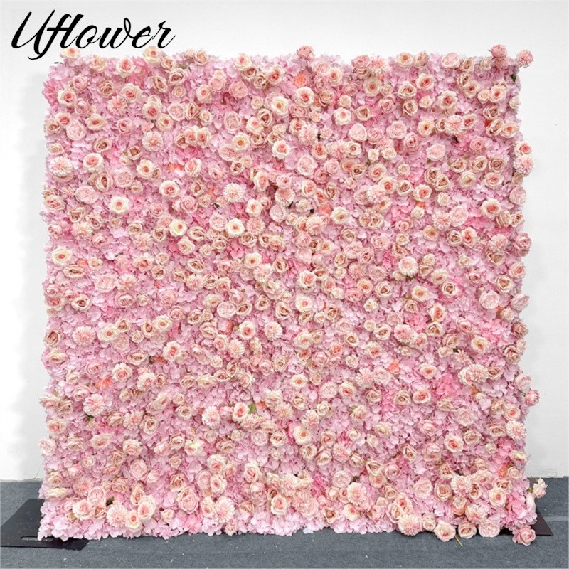 Uflower Pink Rose Hydrangea Cl - مراجعة Wedding Backdrop Curtain وسعره
