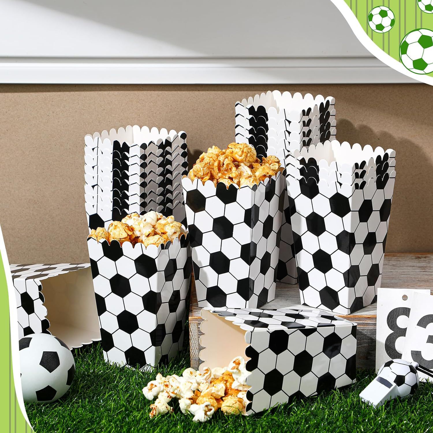 6/18Pcs  Football Popcorn Boxe - مراجعة Wedding Event Supply وسعره