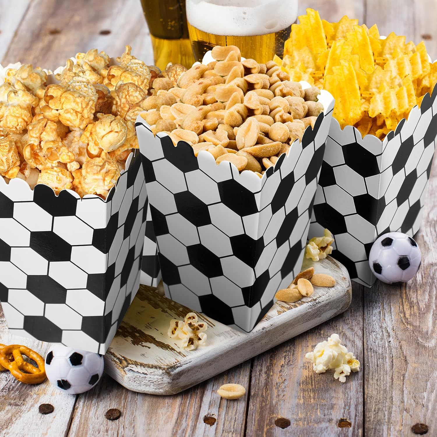 6/18Pcs  Football Popcorn Boxe - مراجعة Wedding Event Supply وسعره