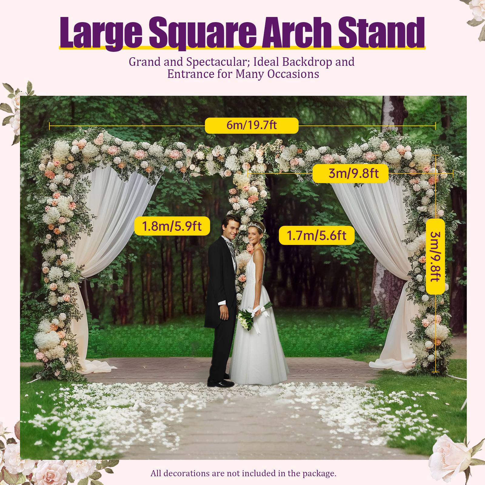 3x6m/10x20ft Metal Wedding Arc - مراجعة Wedding Balloon Arch وسعره