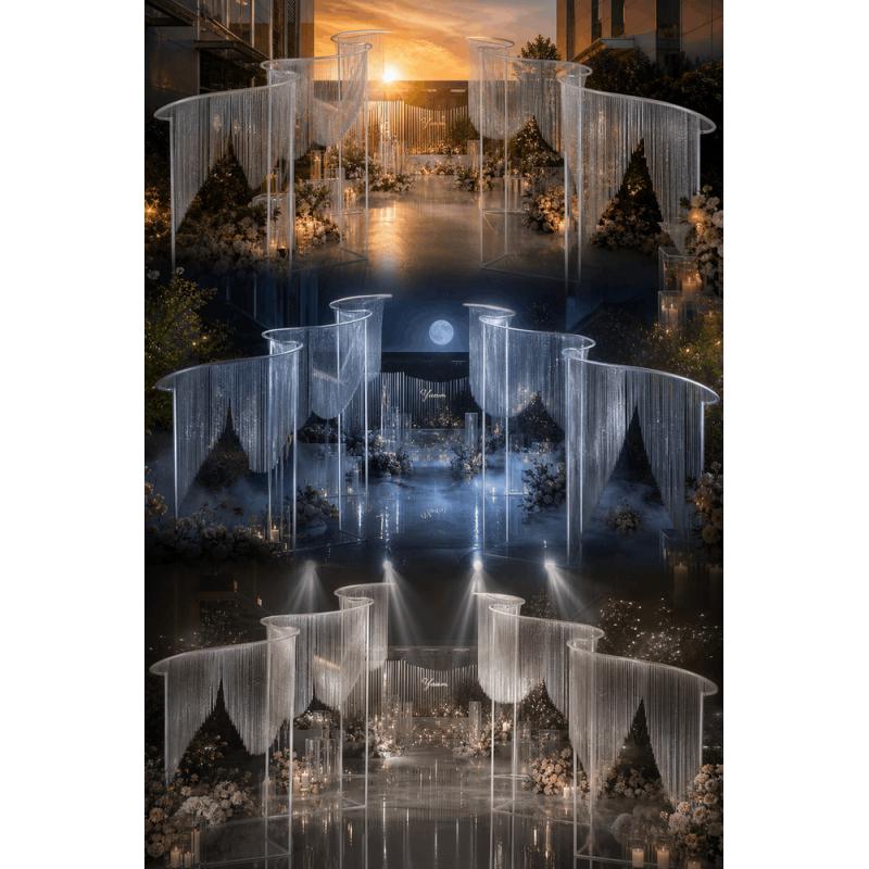240-300 CM Tall Luxury  S Shap - مراجعة Wedding Backdrop Curtain وسعره