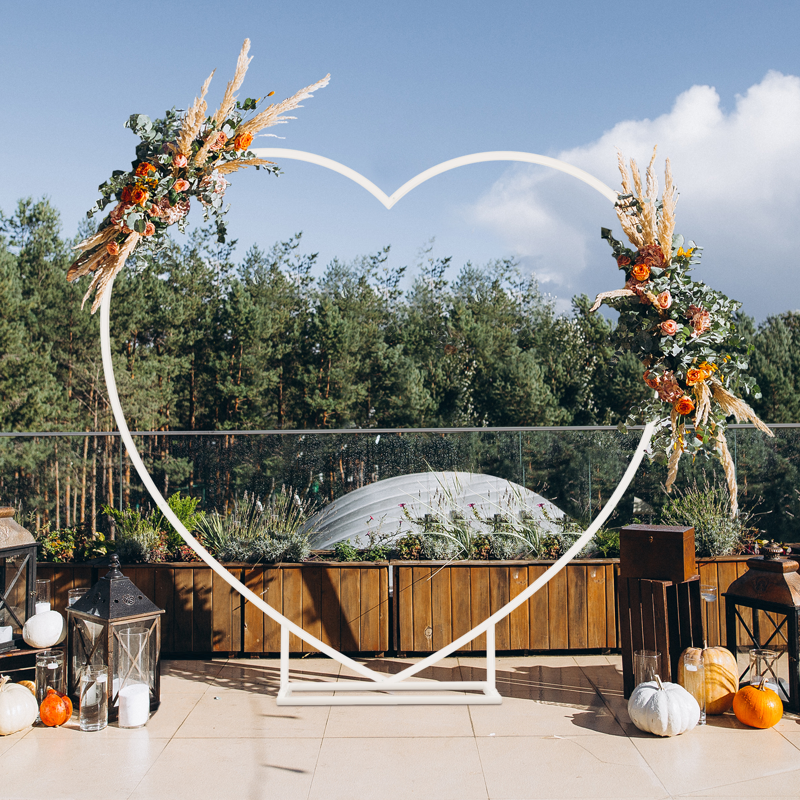 Heart Shaped White Metal Ballo - مراجعة Wedding Balloon Arch وسعره