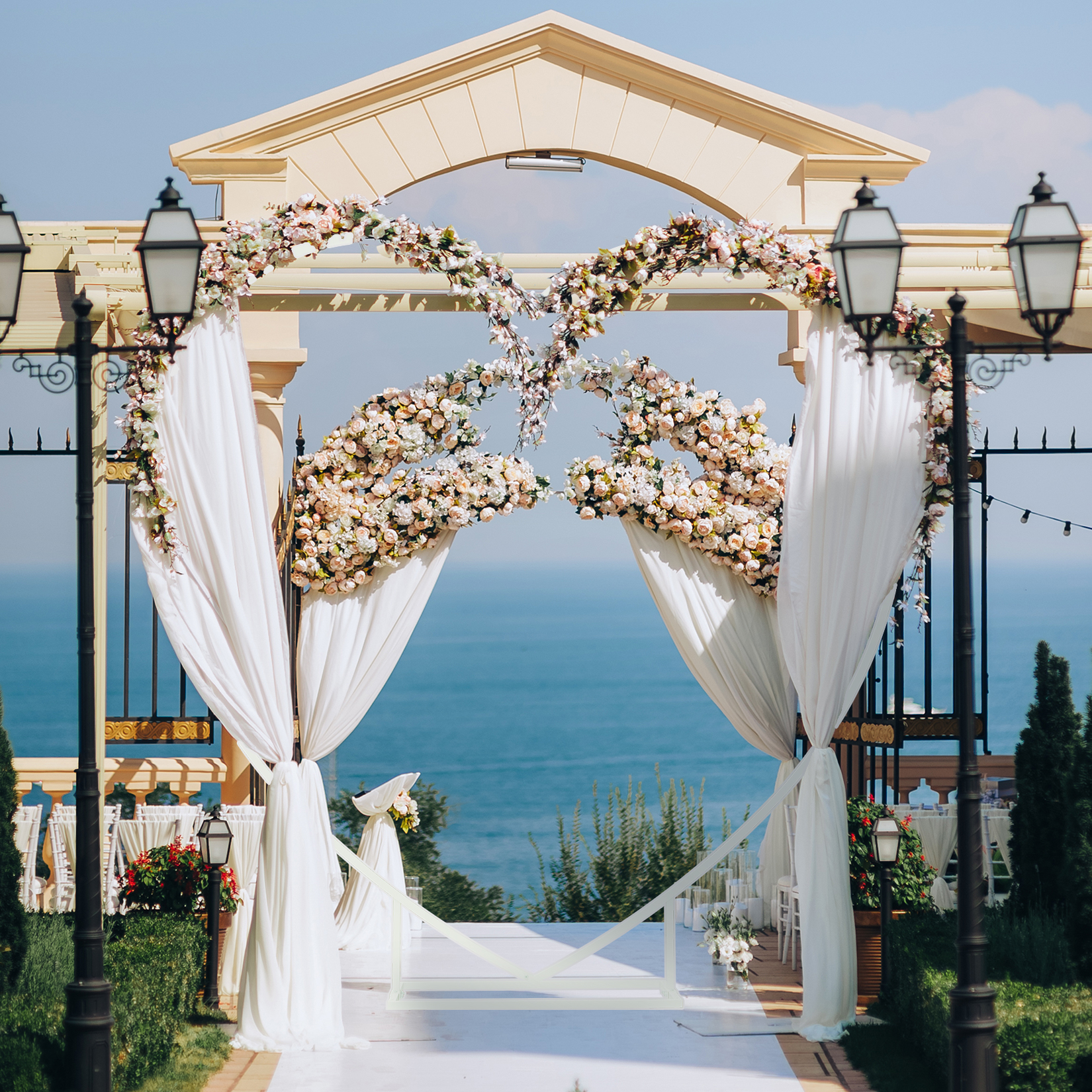 Heart Shaped White Metal Ballo - مراجعة Wedding Balloon Arch وسعره