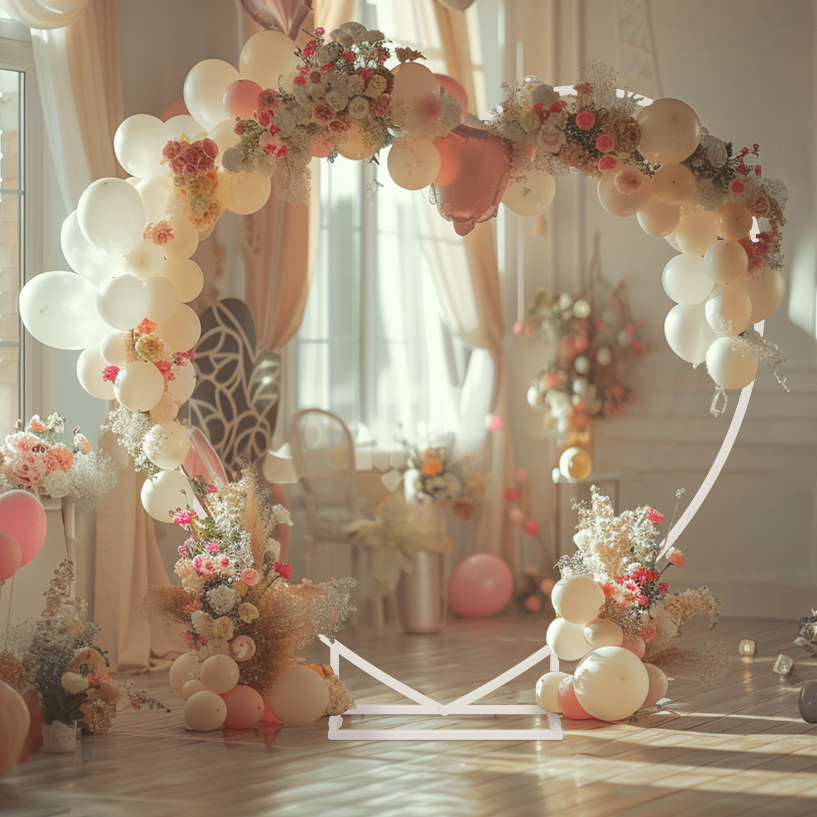 Heart Shaped White Metal Ballo - مراجعة Wedding Balloon Arch وسعره
