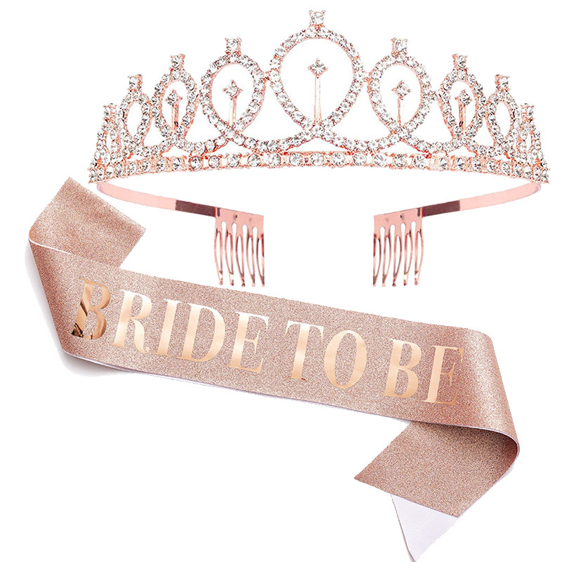 1set Rose Gold Bride to Be Sat - مراجعة Bride Tribe Sash وسعره