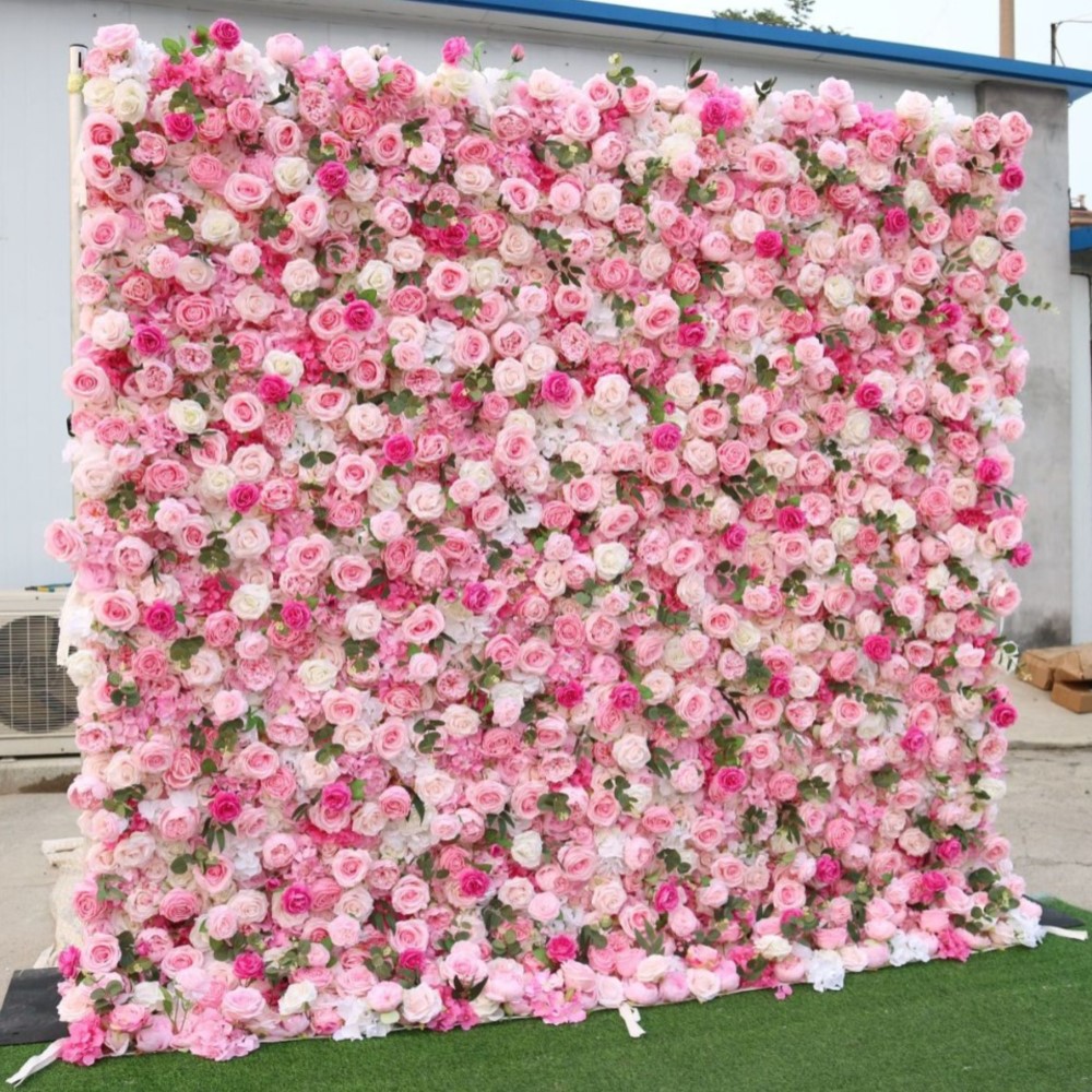 Uflower Pink White Rose Greene - مراجعة Wedding Backdrop Curtain وسعره